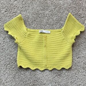 Zara Lime Green Crochet Top